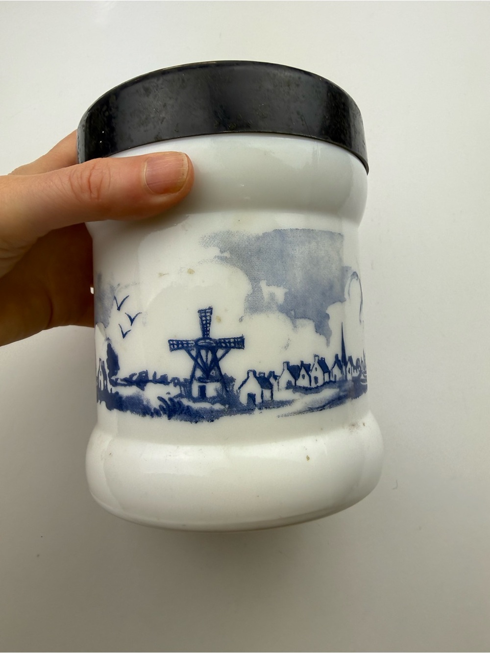 VALKENSWAARD HOLLAND HUMIDOR Opaline Dutch Cigar Jar NV Willem II Opaline